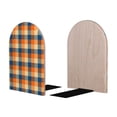 thumbnail image 2 of Naloa Warm Orange Plaid 2 Pcs Bookend Large Capacity Office Book Ends for Home Office Library School Study Decoration, 2 of 8
