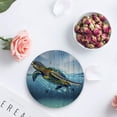 thumbnail image 2 of RYLABLUE Ocean Sea Turtle Set of 6 Round Coaster for Drinks, Absorbent Ceramic Stone Coasters Cup Mat with Cork Base for Home Kitchen Room Coffee Table Bar Decor, 2 of 4