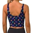 thumbnail image 4 of Uemuo Sea Jellyfish Pattern Women's Sports Bra - High Impact Support, Breathable, and Comfortable Athletic Bra for Running, Yoga, and Workouts, 4 of 9