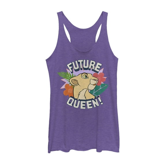 Women's Lion King Nala Future Queen Racerback Tank Top Purple Heather Large