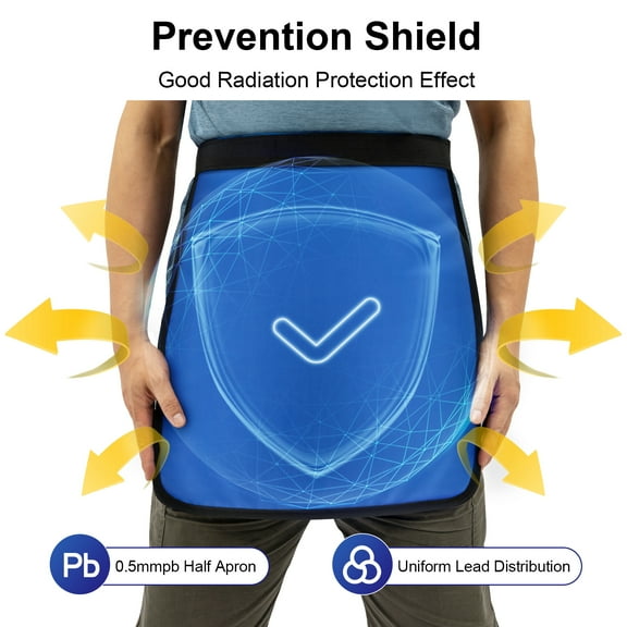 0.5mmpb Medical Dental X-Ray Protective Lead Half Apron, Hemmed Design, Square Radiation Cover 45 X 45cm