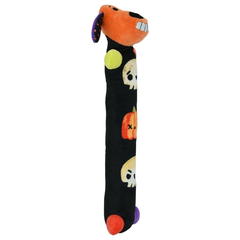 Multipet Smiling Loofa Halloween Plush Dog Toy with Squeaker