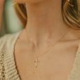 thumbnail image 3 of Dainty 14K Gold Plated Cross Necklace for Women | Delicate Pendant Jewelry with Adjustable Chain | Perfect Gift for Birthdays, Mother's Day, and More, 3 of 7