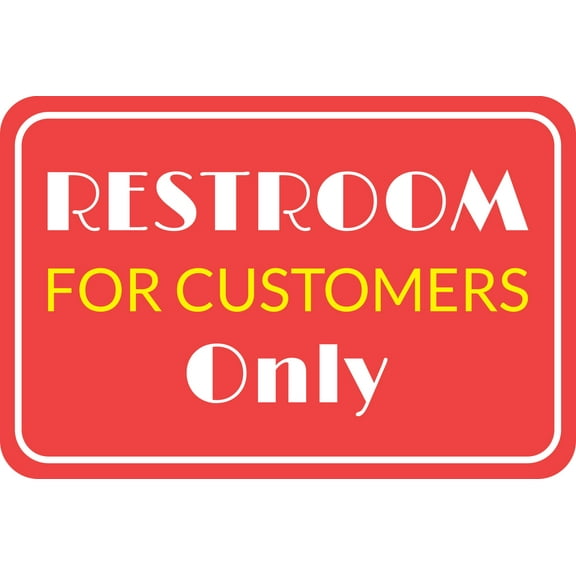 Classic Framed Plus Restroom For Customers Only Wall or Door Sign | Health And Safety Office Signage - Large