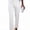 White, variant on Women's Straight Leg Jeans High Rise Stretchy Denim Corssover Pants Soft Comfortable Cuffed Hem Jeans