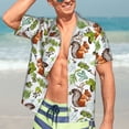thumbnail image 5 of Lsque Mosaic Forest Squirrel pattern Hawaiian Shirt for Men, Unisex Summer Beach Casual Short Sleeve Button Down Shirts-XX-Large, 5 of 9