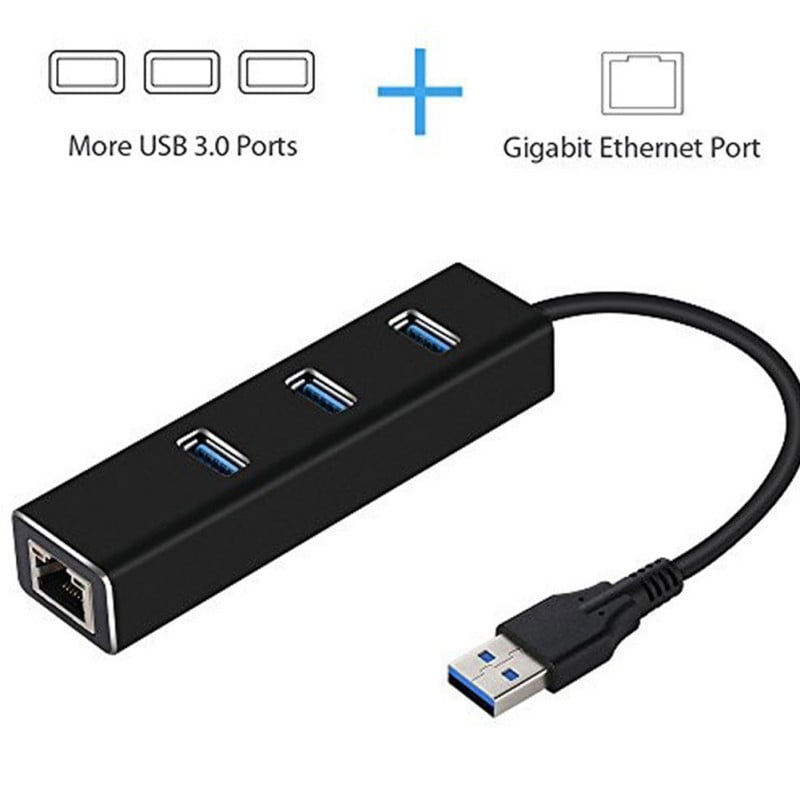 Centrum Måltid Helt tør USB 3.0 Hub Ethernet, 3 Port USB 3.0 Splitter Gigabit Ethernet Hub Network  RJ45 1000Mbps USB Extender - Walmart.com