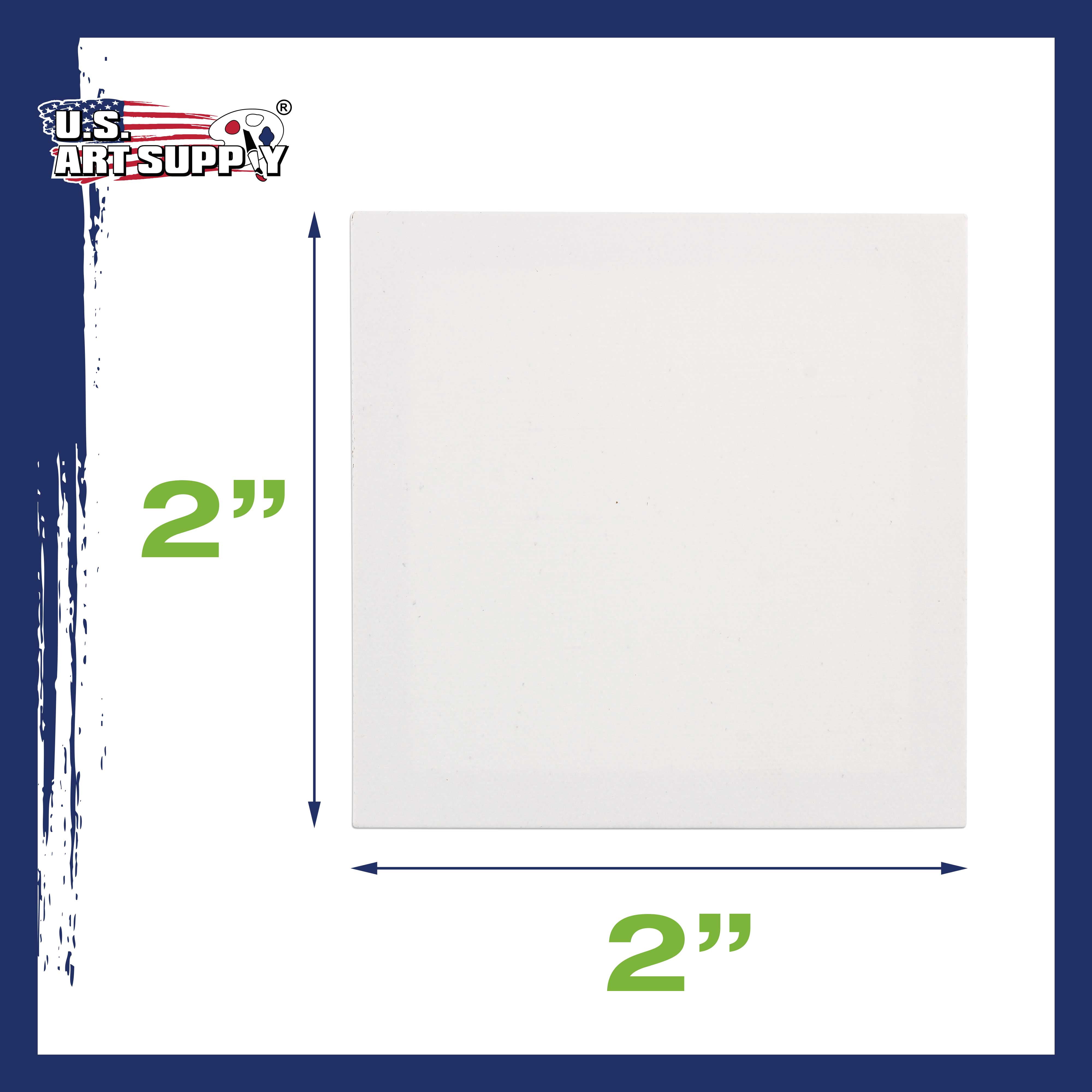 U.S. Art Supply 2" x 2" Mini Professional Primed Stretched Canvas 72-Mini Canvases