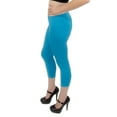 thumbnail image 2 of Vivian's Fashions Capri Leggings - Cotton, Junior Size (Turquoise, 2X), 2 of 3