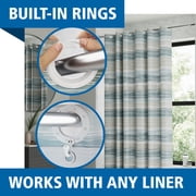 Mainstays Ombre Sweep Easy Hang Hookless Fabric Shower Curtain, 70 in x 74 in, Blue, Green, Taupe