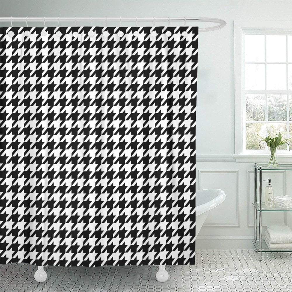 KSADK Geometric Black And White Houndstooth Pattern Classical Checkered