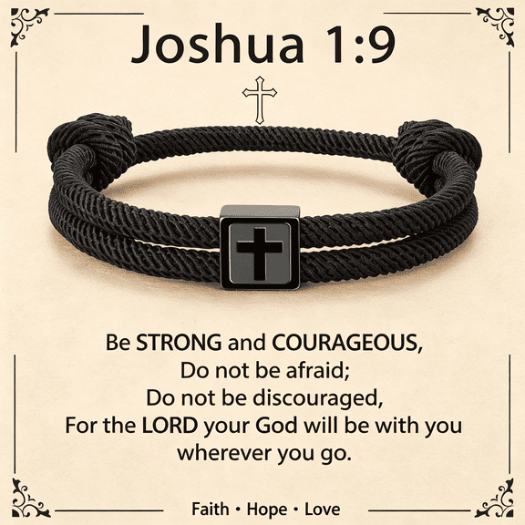 DESIGNICE Cross Bracelet for Boys Men- Adjustable Rope Bracelet Christian Religious Jewelry Gifts Ideas for Teen Boys Kids Adjustable Cross Bracelet for Men