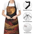 thumbnail image 6 of Picia Lunar Mountains Golden Rivers Waterproof Apron for Unisex Adult - Adjustable Bib Apron with Pockets, Ideal for Cooking, Gardening, Painting, and Household Chores, 6 of 9