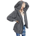 thumbnail image 1 of Abrigo de mujer, chaqueta de felpa, chaqueta con capucha, abrigo de invierno de gran tamaño, abrigo corto, cárdigan cálido, chaqueta con capucha, chaqueta de invierno con bolsillos (3XL), 1 of 5
