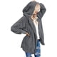 thumbnail image 1 of Abrigo de mujer, chaqueta de felpa, chaqueta con capucha, abrigo de invierno de gran tamaño, abrigo corto, cárdigan cálido, chaqueta con capucha, chaqueta de invierno con bolsillos (3XL), 1 of 5