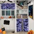 thumbnail image 2 of Halloween Kitchen Curtains Window Curtains and Valances Set 36 Inch, Bats Moons Skulls and Trees Short Tier Curtain for Kitchen, Cartoon Spooky Small Kitchen Decor, 2 of 6