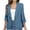 Blue, variant on Women's Ruched 3/4 Sleeve Blazers One Button Front Lapel Jackets Casual Office Work Lightweight Blazers with Pockets