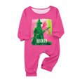 thumbnail image 1 of Moonsky Wicked Christmas Family Pajamas Matching Set Wicked Print Long Sleeve Tops and Plaid Pants Sleepwear Soft Rose Red(6 Months#Baby), 1 of 2
