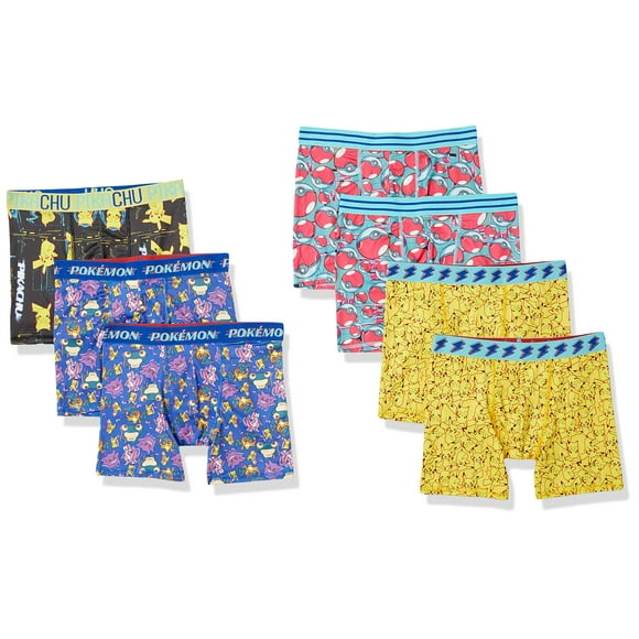 Calzoncillos tipo bóxer para niños Pokémon, paquete de 4 o 7 paquetes, atléticos, paquete de 5 unidades, 100% algodón