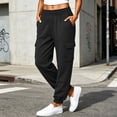 thumbnail image 5 of Jsaierl Womens Joggers Plus Size Baggy Elastic Waist Pants Bottoms Fall Drawstring Cotton Athletic Sweatpants with Pockets, 5 of 9