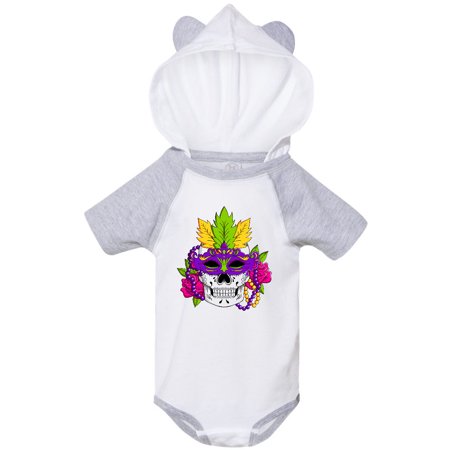 

Inktastic Mardi Gras Skull with Masquerade Mask Gift Baby Boy or Baby Girl Bodysuit