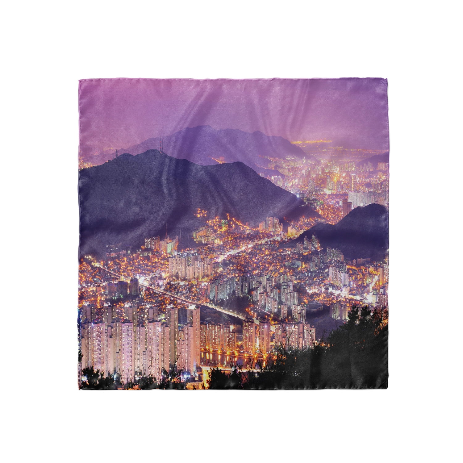 Ambesonne Landscape Headscarf Purple Shade Skies Hijab Scarf
