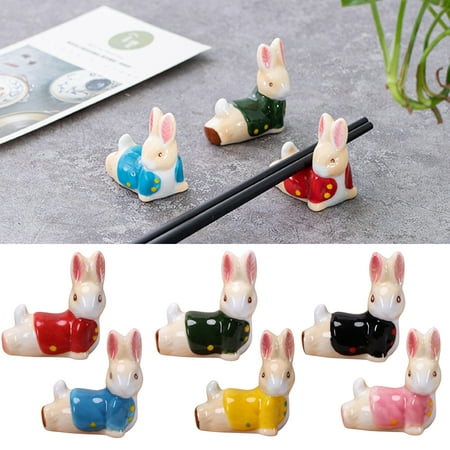 

Ludlz Chopstick Rest Cartoon Creative Cute Adorable Appearance Ceramics Rabbit Chopstick Rest Display Ornament Home Supplies