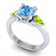 thumbnail image 2 of 2.50 Carat Unique Round Shape Blue Topaz & Peridot Gemstone Three Stone Engagement Ring for Fiancee Solid 14K White Gold Size 8 by Diamond-Capitals, 2 of 8