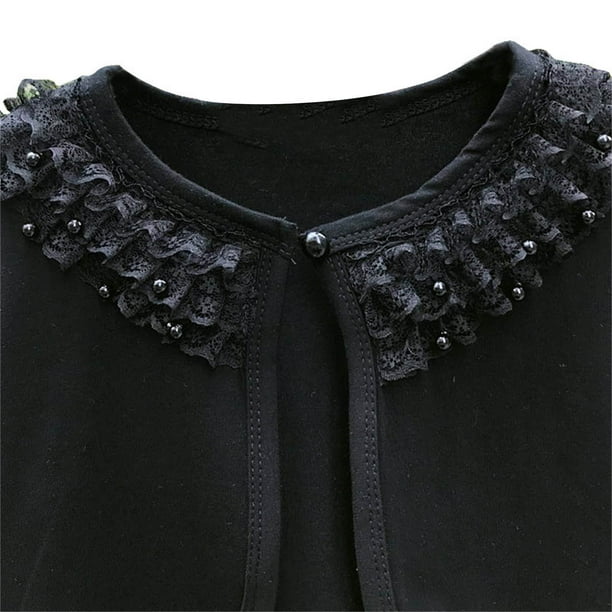 Allegra K Boléro Transparent Femme Mousseline De Soie - Gilet Court à Volants à Nouer Manches Longues