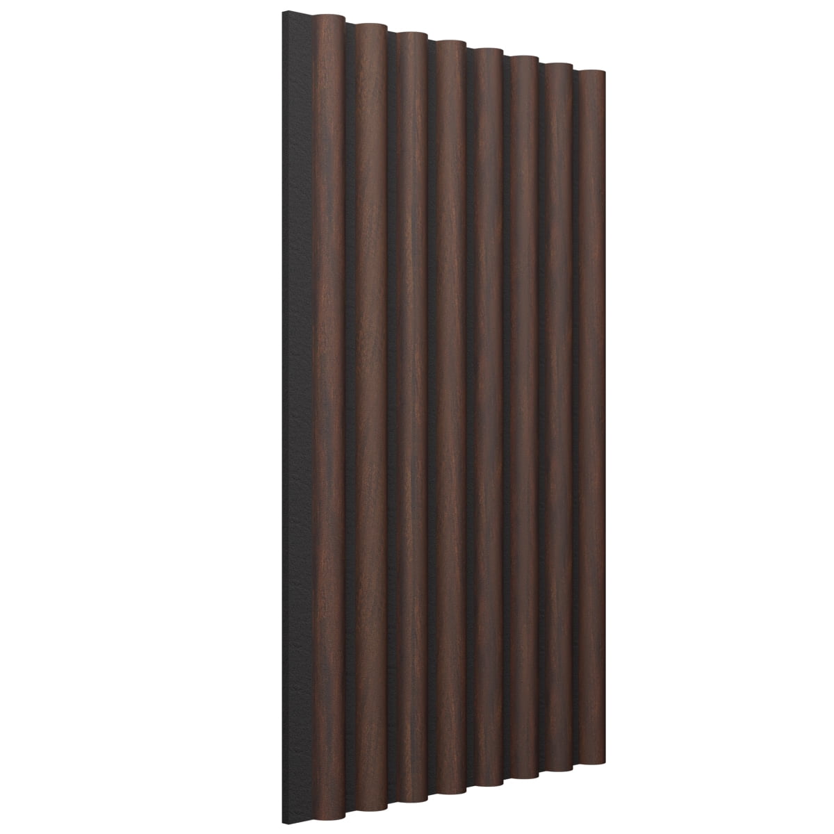 Ekena Millwork AcoustixPro Noise Cancelling Half Round Small Slat Wall Panel 11 3/4"W x 94 1/2"H, Ebony Premium (2 Pack)