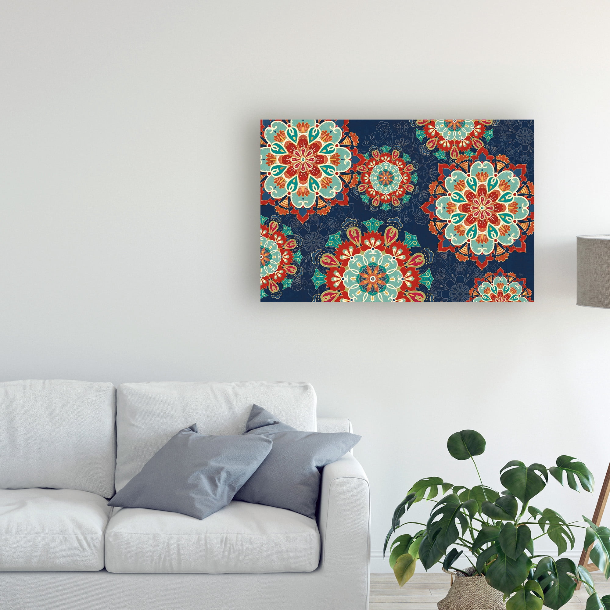 Trademark Fine Art 'Folk Floral 8 Dark' Canvas Art by Veronique Charron