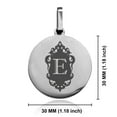 thumbnail image 2 of Stainless Steel Alphabet Letter E initial Round Medallion Keychain Circle Ring, 2 of 2