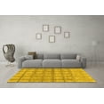 thumbnail image 3 of Ahgly Company Indoor Rectangle Checkered Yellow Modern Area Rugs, 7' x 9', 3 of 4