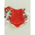 thumbnail image 4 of Faithtur Barboteuse Décontractée Automne pour Bébés Filles Garçons Manches Longues Imprimé Arbre de Noël Léopard Patchwork Combinaison, 4 of 8