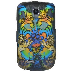 Lion Sculpture For Sale Rubberized Protector Hard Shell Snap On Case for Samsung Dart SGH-T499 - Rainbow Lion Sculpture ()