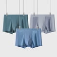 thumbnail image 2 of Men Modal Boxer Underwear Mid-rise Elastic Waistband Breathable Mesh Shorts Briefs Panties Daily Wear, 2 of 8