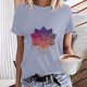 thumbnail image 1 of Fiudx Tops para Mujer Blusa de Manga Corta con Estampado de Moda para Mujer, Divertida Camiseta con Cuello Redondo, 1 of 4