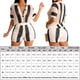 thumbnail image 2 of Bermudas Conjunto de ganchillo de 2 piezas para mujer, parte superior con botones y pantalones cortos de bloque de color, ropa de playa de fiesta Cgtredaw Negro L para Mujer, 2 of 7