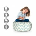 thumbnail image 2 of Aqua Storage Toy Bag Chair, Mesh Pattern with Curvy Lattice Design Old Fashioned Pastel, Stuffed Animal Organizer Washable Bag, Small Size, Seafoam Cream, by Ambesonne, 2 of 3