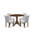 thumbnail image 3 of East West Furniture 5 Pc Dining Set Contains a Round Dining Table and 4 Upholstered Chairs, 3 of 7