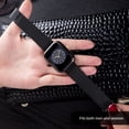 thumbnail image 4 of Generic Reloj de cuarzo unisex con correa de malla de acero inoxidable negro, diseño minimalista para ocasiones formales o informales, resistente al agua hasta 10m., 4 of 6