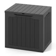 thumbnail image 6 of Resenkos Waterproof Patio Storage Container with Lockable Top, 25 Gallon Wicker Pattern Deck Box for Cushions Tools and Pool Accessories, Black, 6 of 7