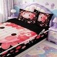 thumbnail image 3 of Manfei Funny Animal Zipper Twin Comforter Sets with Fitted Sheet and 2 Pillowcases,Aquatic Amphibian Axolotl Print Zipper Bedding Set,Black Reversible,4 Pieces, 3 of 7
