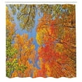 thumbnail image 3 of Ambesonne Fall Shower Curtain, Forest in Autumn, 69"Wx70"L, Orange Blue Green, 3 of 5