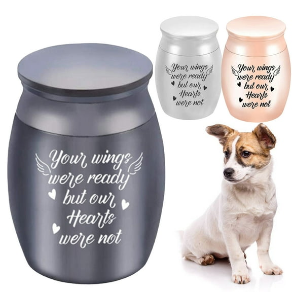 Walbest Small Urn for Dog/Cat 1.57" High Ashes Mini Urn Ash for Pet Aluminum Small Cremation Urn Memorial Ash Holder