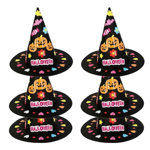 Sombreros De Fiesta De Halloween Para Niños, Sombrero De Papel Diy Para Accesorios De Disfraces De Halloween 6 Uds. Guardurnaity HA037493-00