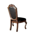 thumbnail image 2 of Acme Furniture Chateau De Ville 7 Piece Double Pedestal Dining Table Set - Cherry with Faux Leather Chairs, 2 of 5