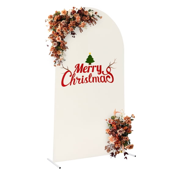 Miumaeov 1.2x2M Wedding Arch Bracket with Cloth Cover Metal Backdrop Stand Flower Balloon Frame