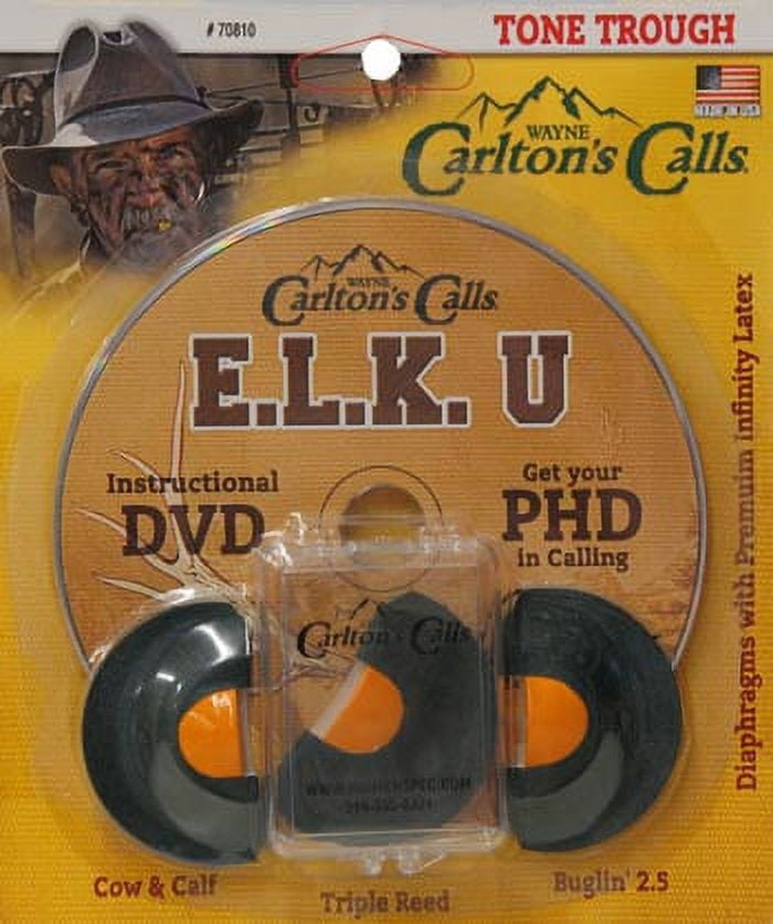 (2 pack) Hunters Specialties Carlton's Calls E.L.K. University PHD Tone Trough Diaphragm Game Calls Combo with Instructional DVD