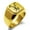 Gold, variant on Stainless Steel Letter Y Initial Floral Monogram Engraved Engraved Square Flat Top Biker Style Polished Signet Ring